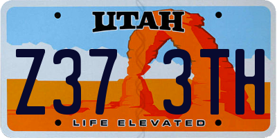 UT license plate Z373TH
