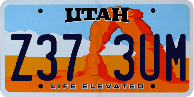 UT license plate Z373UM