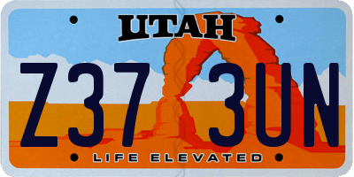 UT license plate Z373UN