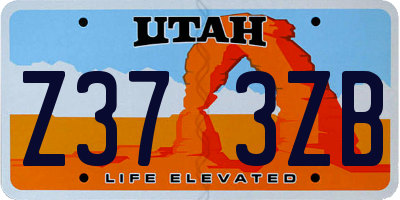 UT license plate Z373ZB