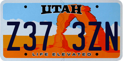 UT license plate Z373ZN
