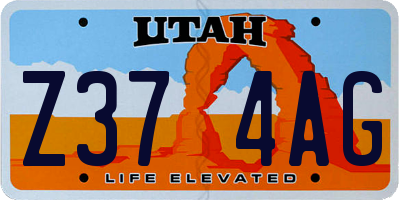UT license plate Z374AG