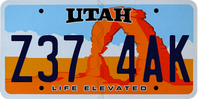 UT license plate Z374AK