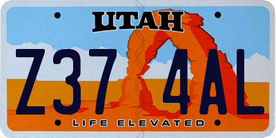UT license plate Z374AL