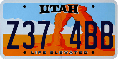 UT license plate Z374BB