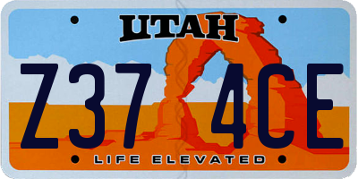 UT license plate Z374CE