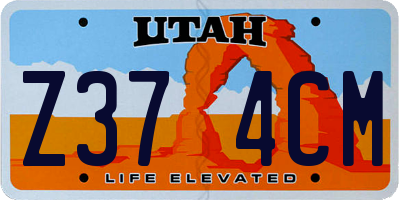 UT license plate Z374CM