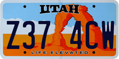 UT license plate Z374CW