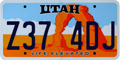 UT license plate Z374DJ