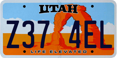 UT license plate Z374EL