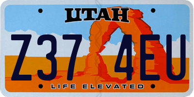 UT license plate Z374EU
