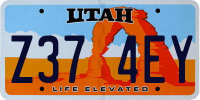 UT license plate Z374EY