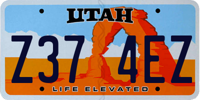 UT license plate Z374EZ
