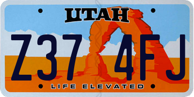 UT license plate Z374FJ