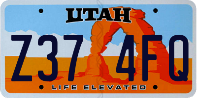 UT license plate Z374FQ