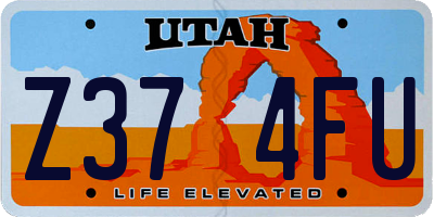 UT license plate Z374FU