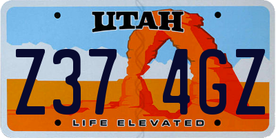 UT license plate Z374GZ