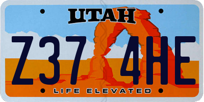 UT license plate Z374HE