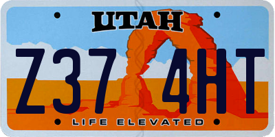 UT license plate Z374HT