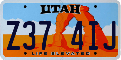 UT license plate Z374IJ