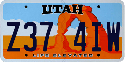 UT license plate Z374IW
