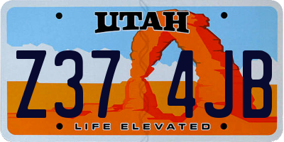 UT license plate Z374JB