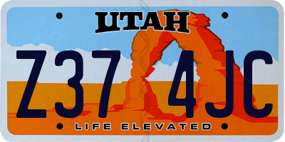 UT license plate Z374JC