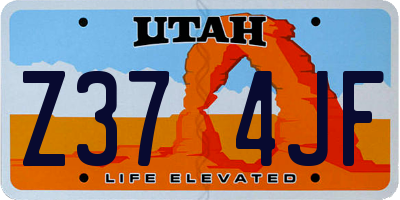 UT license plate Z374JF
