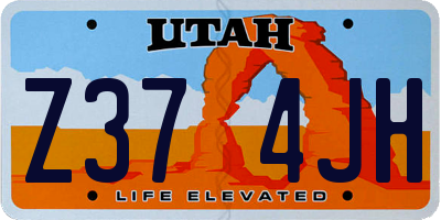 UT license plate Z374JH
