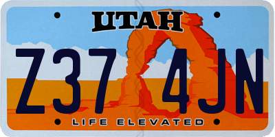 UT license plate Z374JN