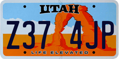 UT license plate Z374JP