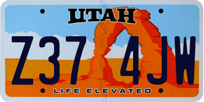 UT license plate Z374JW