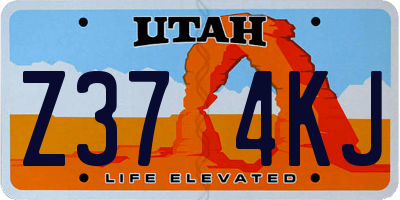 UT license plate Z374KJ