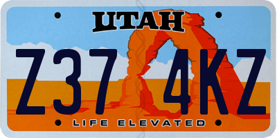 UT license plate Z374KZ