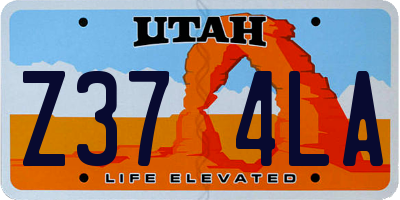 UT license plate Z374LA