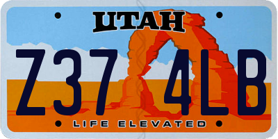 UT license plate Z374LB