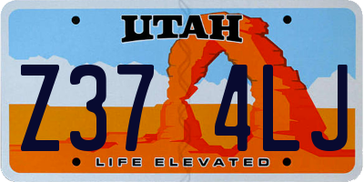 UT license plate Z374LJ