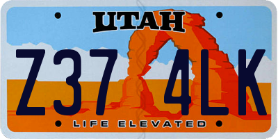 UT license plate Z374LK