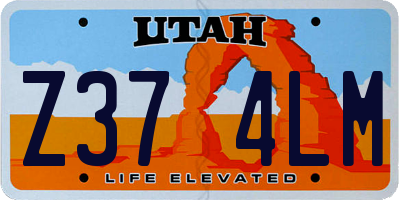 UT license plate Z374LM