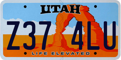 UT license plate Z374LU