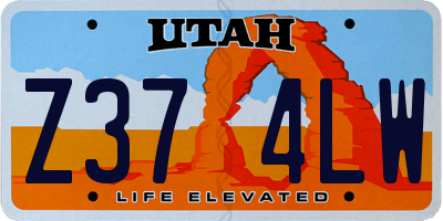 UT license plate Z374LW