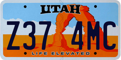 UT license plate Z374MC