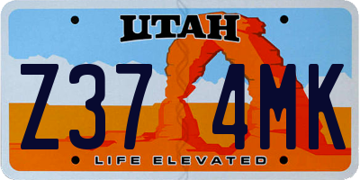 UT license plate Z374MK