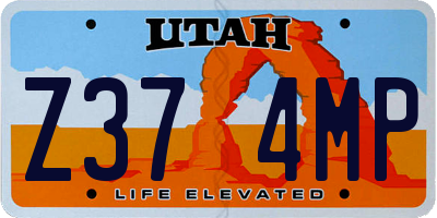 UT license plate Z374MP