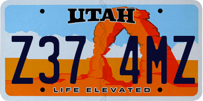 UT license plate Z374MZ