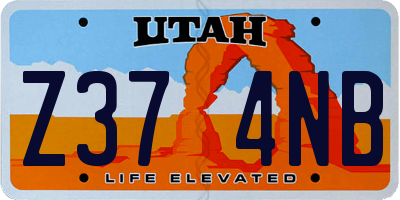 UT license plate Z374NB