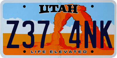 UT license plate Z374NK