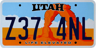 UT license plate Z374NL