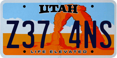UT license plate Z374NS