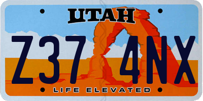 UT license plate Z374NX